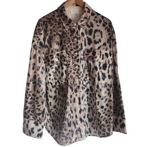 NWT Fate Sequin Leopard‎ Print Shirt Sz L